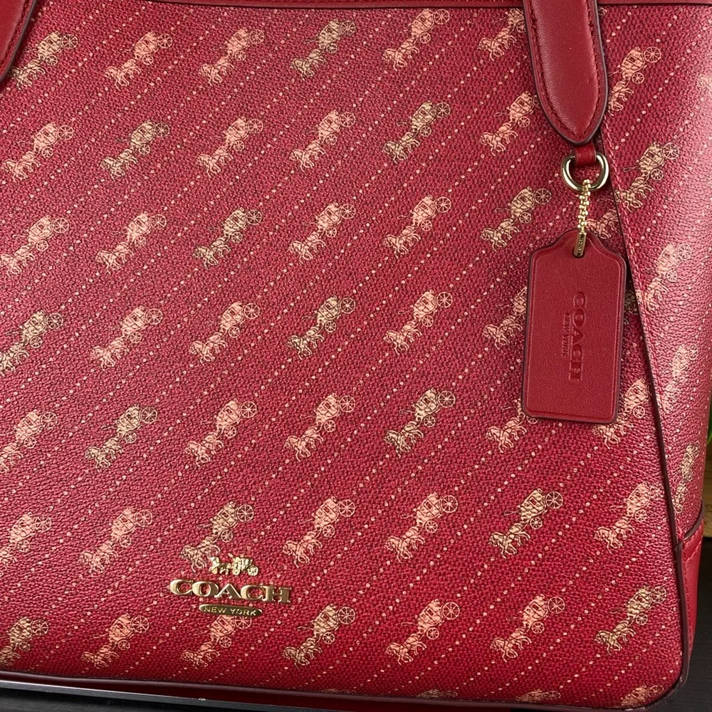 Coach Tote With Horse And Carriage Dot Print - Picture 2 of 10